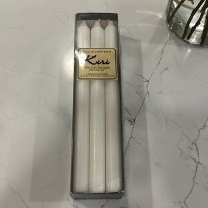 NWT Kiri White Taper Candles Box of 6